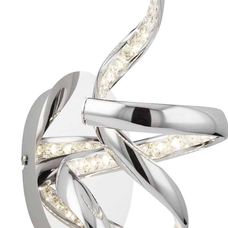 Searchlight  9208CC Twirls Wall Light  - Chrome Metal & Glass