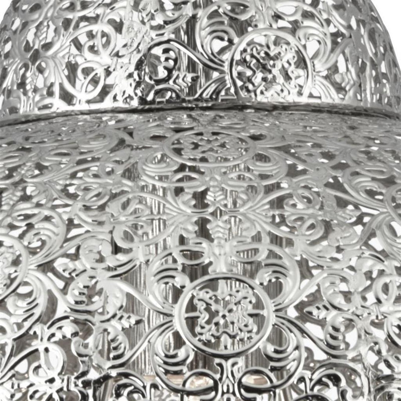 Searchlight  9221-1SS Fretwork Pendant  - Laser Cut Nickel Metal