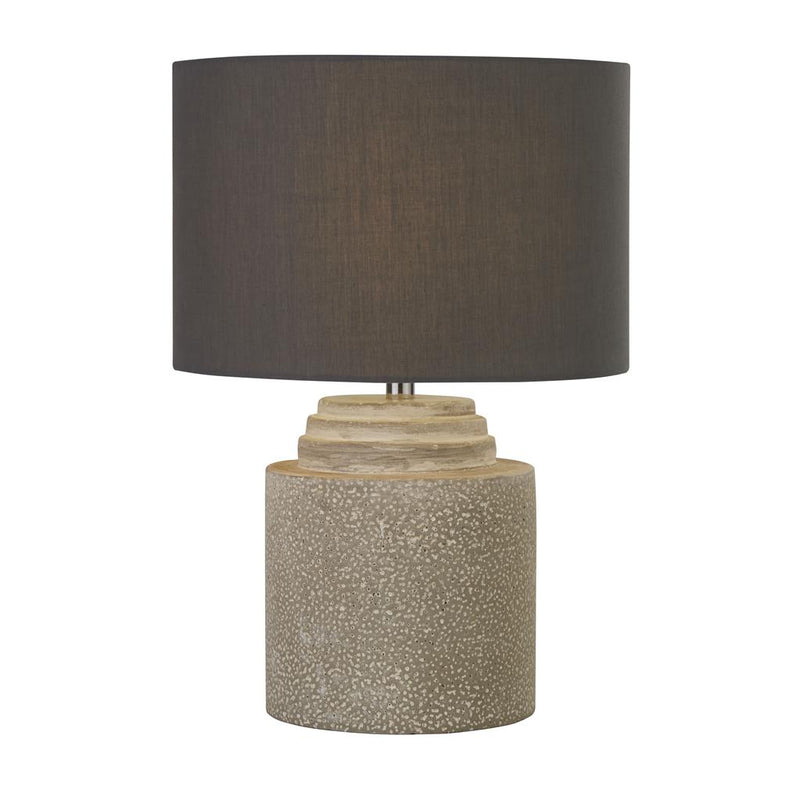 Searchlight  9260GY Zara Table Lamp - Cement Base & Fabric Shade