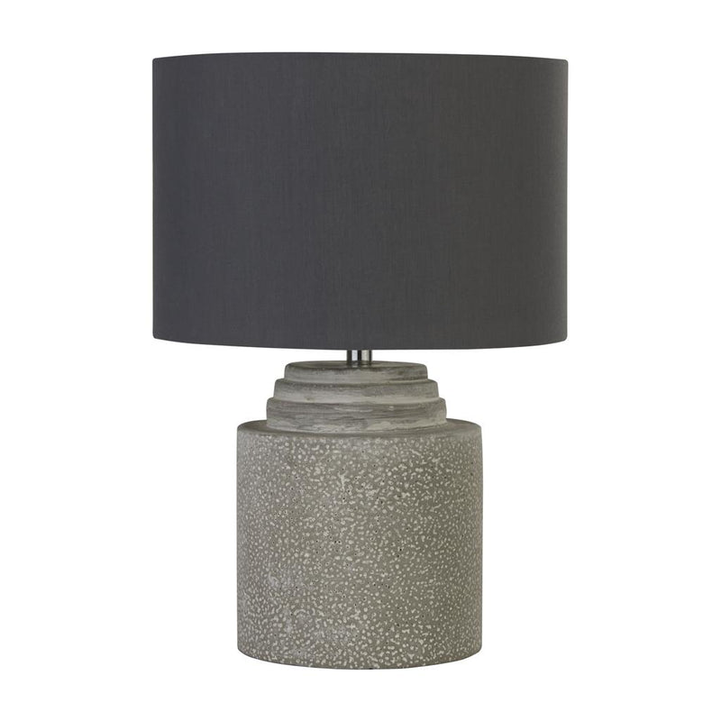 Searchlight  9260GY Zara Table Lamp - Cement Base & Fabric Shade