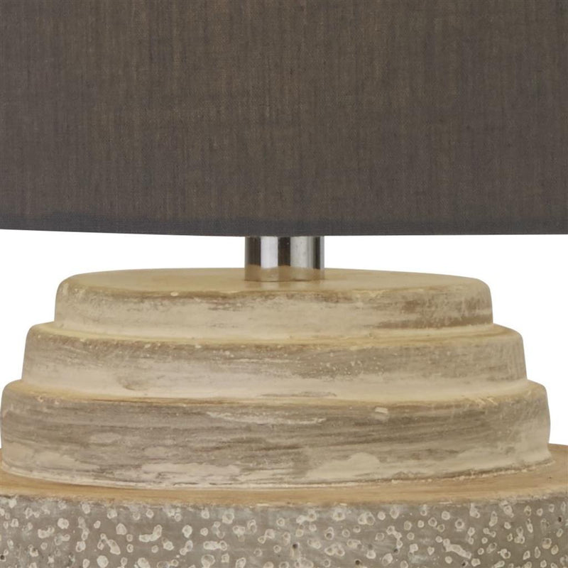 Searchlight  9260GY Zara Table Lamp - Cement Base & Fabric Shade