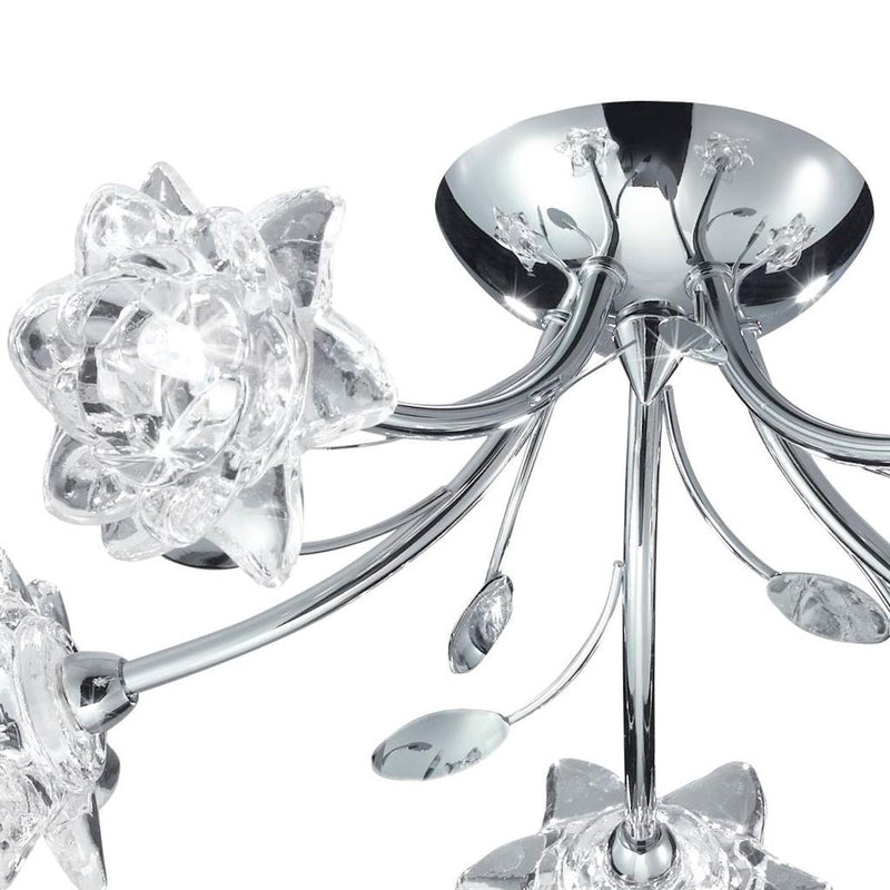 Searchlight  9285-5CC Bellis 5Lt Semi-Flush - Chrome & Clear Glass