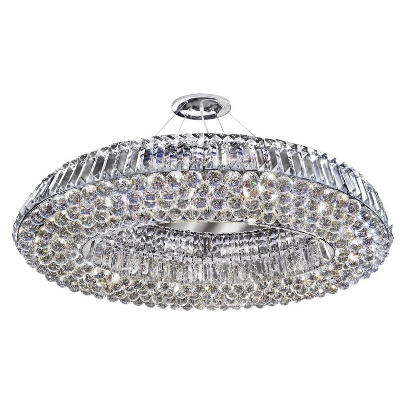 Searchlight  9291CC Vesuvius 10Lt Pendant - Chrome Metal & Clear Crystal