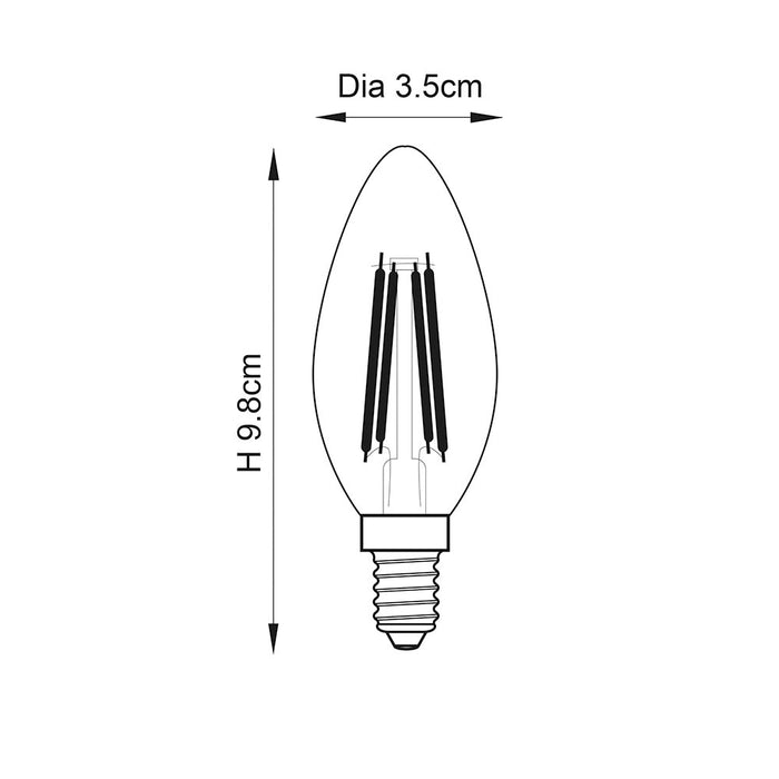 Endon E14 LED filament candle