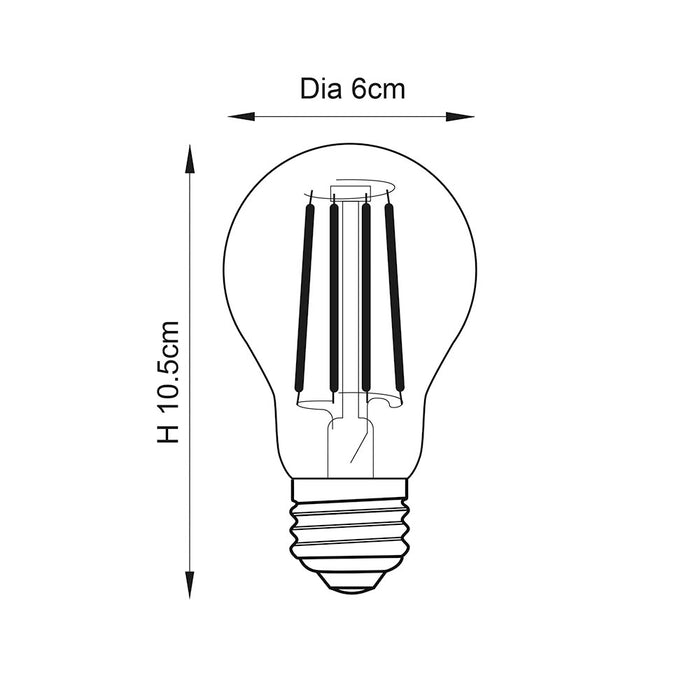 Endon E27 LED filament GLS Dimmable