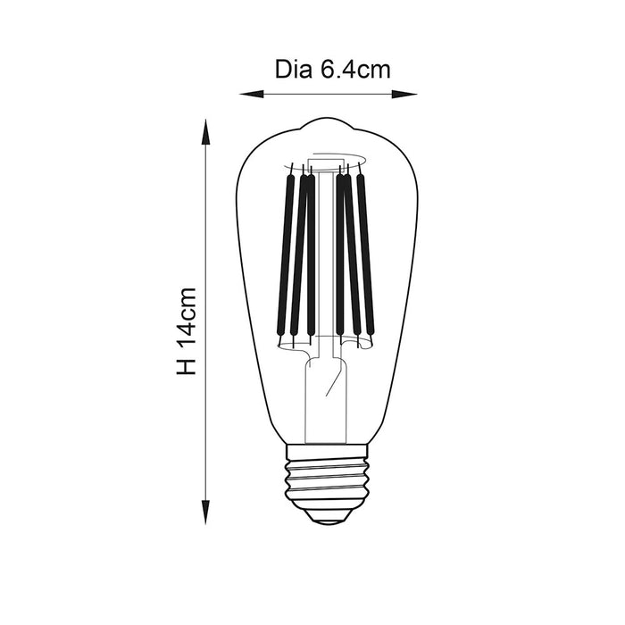 Endon E27 LED filament pear light bulb