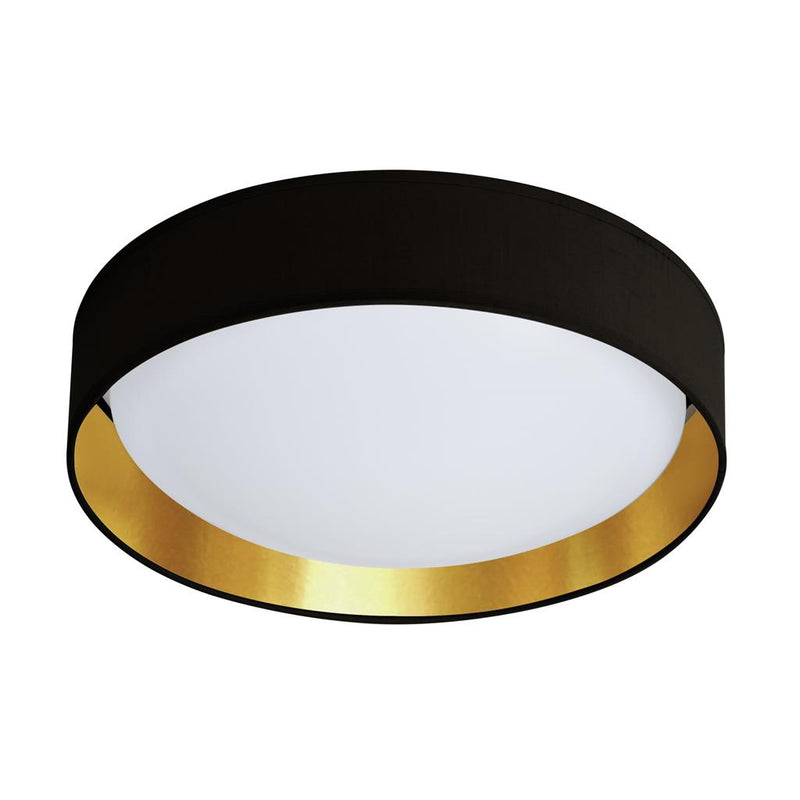 Searchlight  9371-37BGO Gianna Flush - Black Fabric, Gold Inner & Acrylic Diffuser