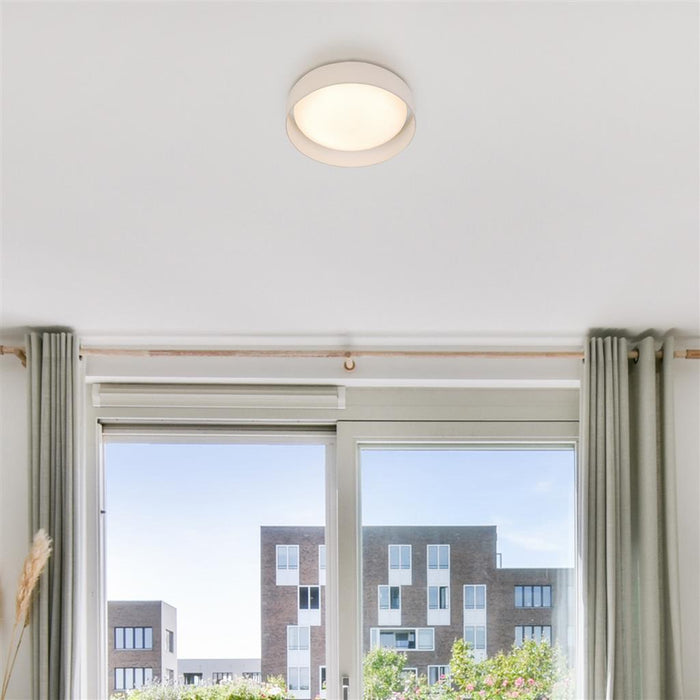 Searchlight  9371-37WH Gianna Flush - White Fabric &Acrylic Diffuser