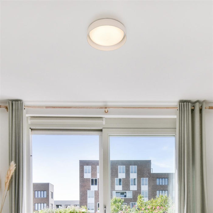 Searchlight  9371-37WH Gianna Flush - White Fabric &Acrylic Diffuser