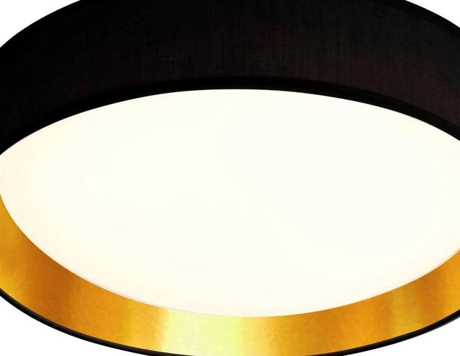 Searchlight  9371-50BGO Gianna Flush - Black Fabric, Gold Inner & Acrylic Diffuser