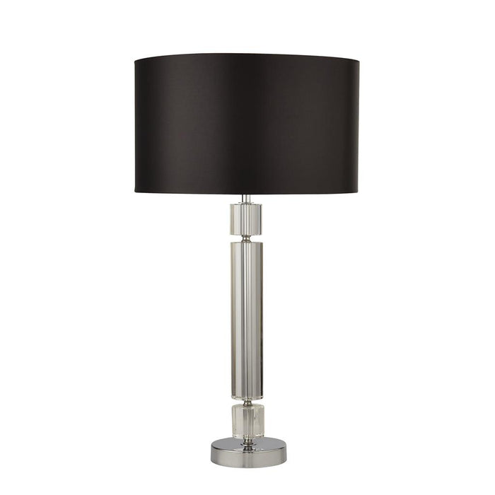 Searchlight  9387CC Kylie Table Lamp - Chrome Metal, Clear Glass & Black Shade