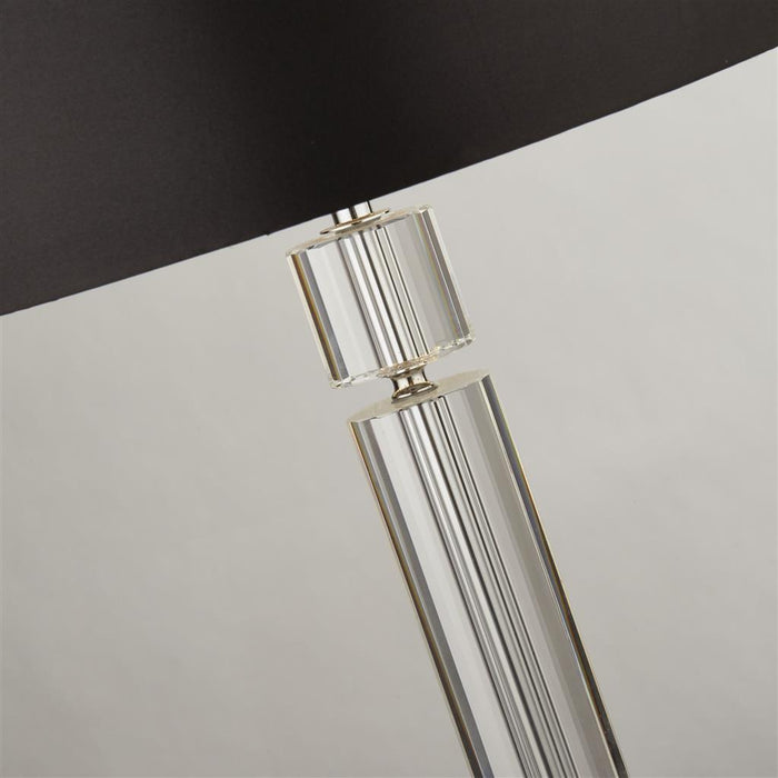 Searchlight  9387CC Kylie Table Lamp - Chrome Metal, Clear Glass & Black Shade