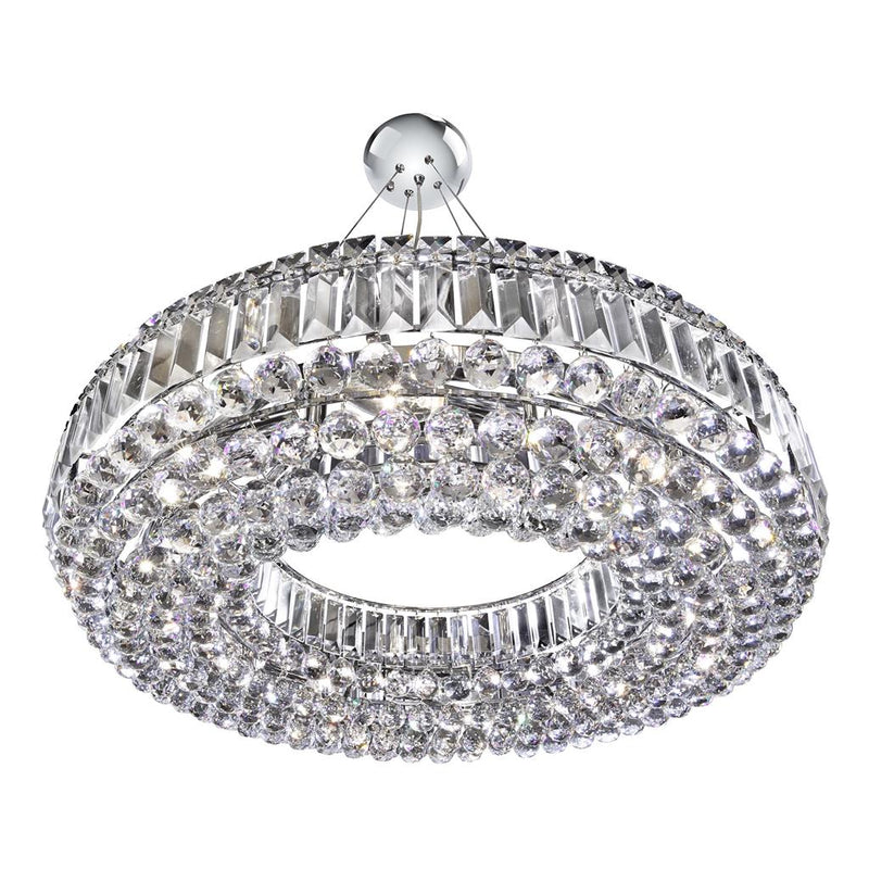Searchlight  9392CC Vesuvius  10Lt Pendant - Chrome Metal & Clear Crystal