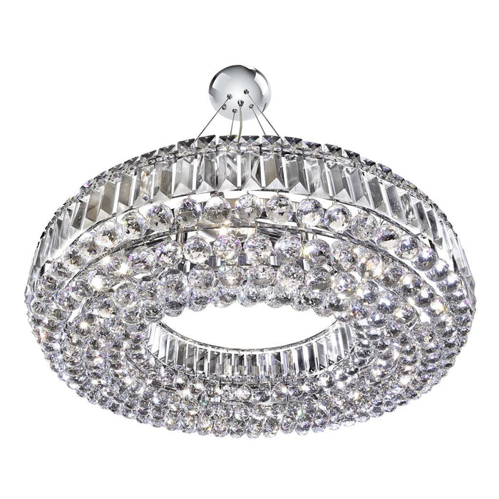 Searchlight  9392CC Vesuvius  10Lt Pendant - Chrome Metal & Clear Crystal