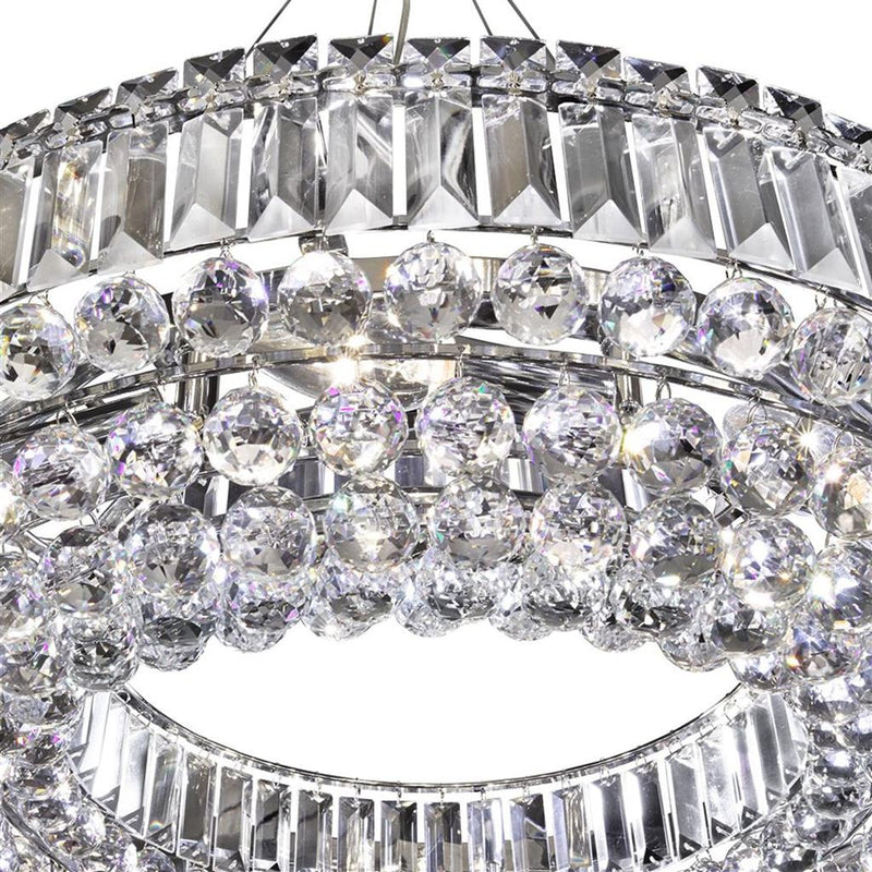 Searchlight  9392CC Vesuvius  10Lt Pendant - Chrome Metal & Clear Crystal