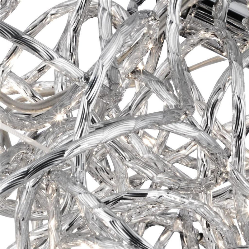 Searchlight  9432 Scribble 6Lt LED Pendant - Chrome Diamond Cut Metal