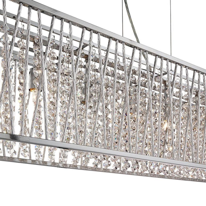 Searchlight  9448-8CC Elise 8Lt Bar Pendant - Chrome Metal & Clear Crystal
