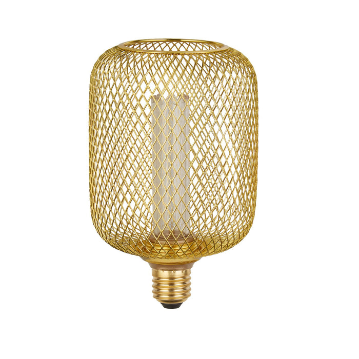 Searchlight  16002GO Wire Mesh Effect Drum Lamp - Gold Metal