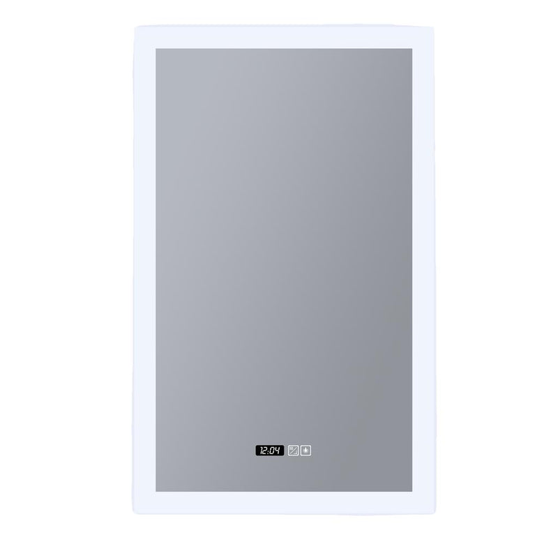 Searchlight  94721 Rectangle Bathroom Mirror-Digital Clock,Demister Pad