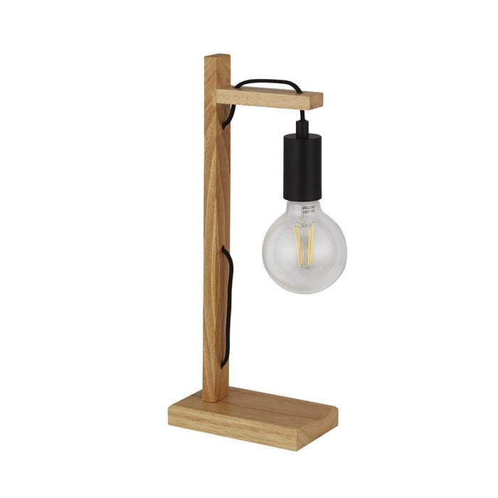 Searchlight  95041-1BR Woody  Table Lamp  - Natural Wood & Black Metal