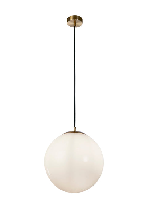 Searchlight  6066SB Atom II Pendant - Satin Brass & Opal Glass