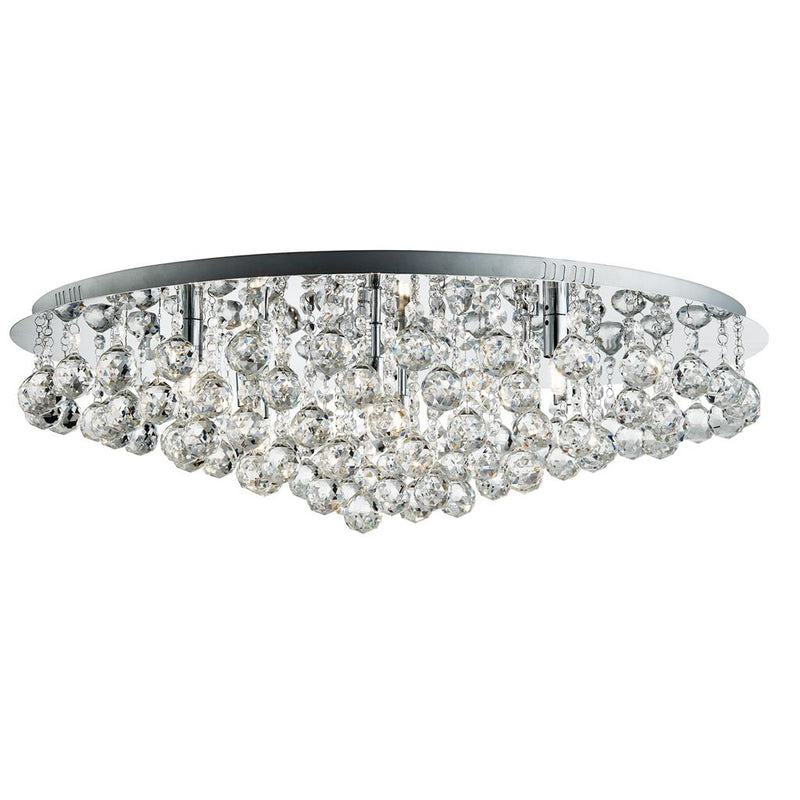 Searchlight  9598-8CC Hanna 8Lt Flush  - Chrome Metal & Clear Crystal