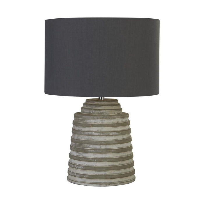 Searchlight  9621GY Liana Table Lamp - Grey Cement & Grey Fabric Shade