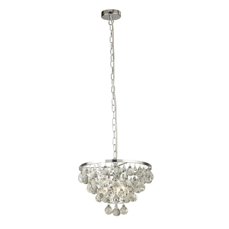 Searchlight  9634-4CC Michelle 4Lt Pendant -  Chrome with Rain Drop Glass