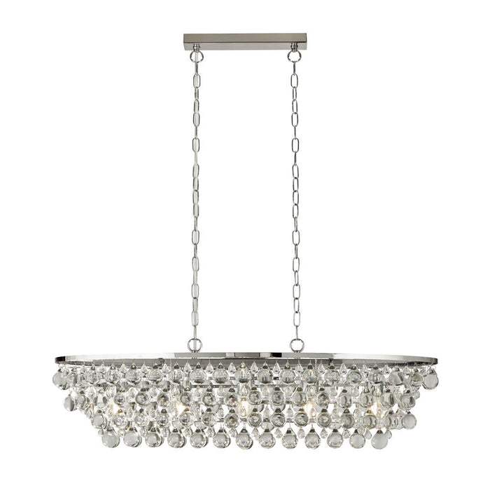 Searchlight  9635-5CC Michelle 5Lt Pendant - Chrome Metal & Rain Drop Glass