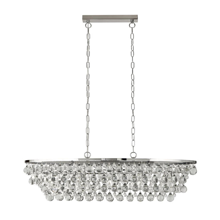 Searchlight  9635-5CC Michelle 5Lt Pendant - Chrome Metal & Rain Drop Glass