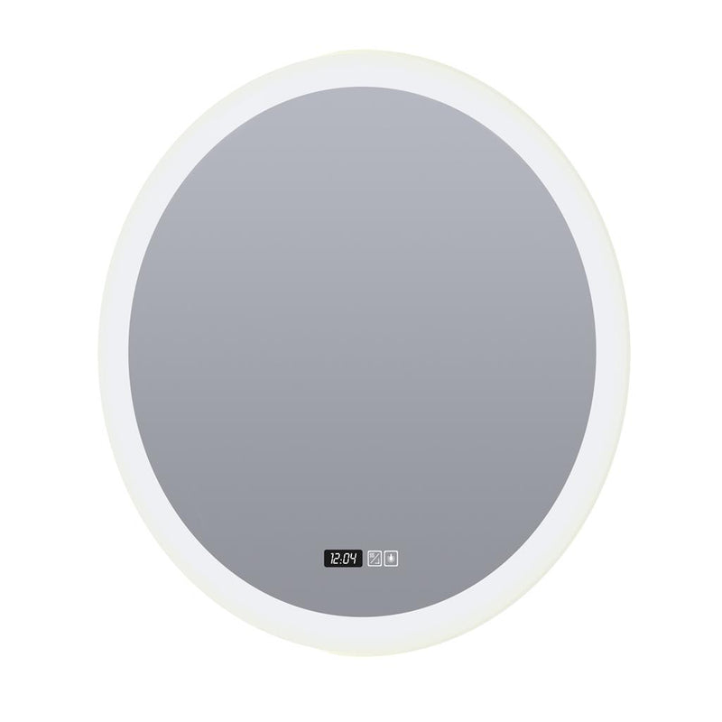 Searchlight  96512 Round Bathroom Mirror - Digital Clock, Demister