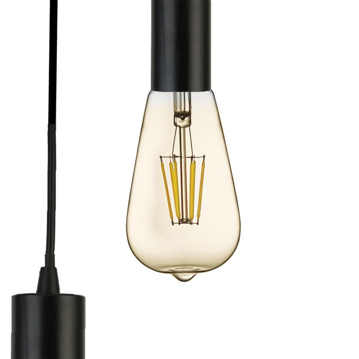 Searchlight  9665-5BK Squiggle 5Lt Pendant - Black Metal & Cables