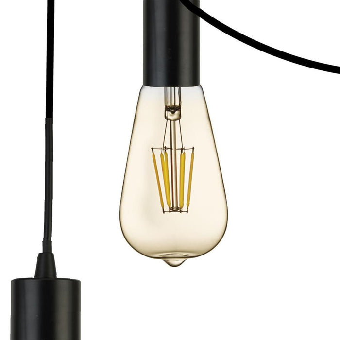 Searchlight  9669-9BK Squiggle 9Lt Pendant - Black Metal & Cables