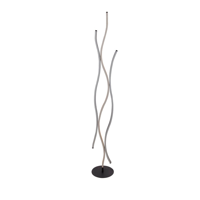 Searchlight  32102-1BK Bloom Floor Lamp - Black Metal & Wood Effect