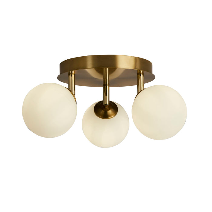 Searchlight  96913-3GO Crosby 3Lt Semi-Flush - Gold Metal & Opal Glass