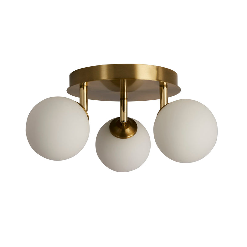 Searchlight  96913-3GO Crosby 3Lt Semi-Flush - Gold Metal & Opal Glass