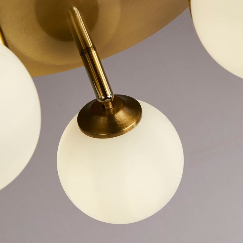 Searchlight  96913-3GO Crosby 3Lt Semi-Flush - Gold Metal & Opal Glass