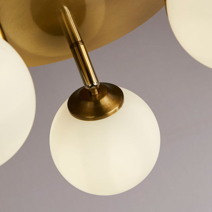 Searchlight  96913-3GO Crosby 3Lt Semi-Flush - Gold Metal & Opal Glass