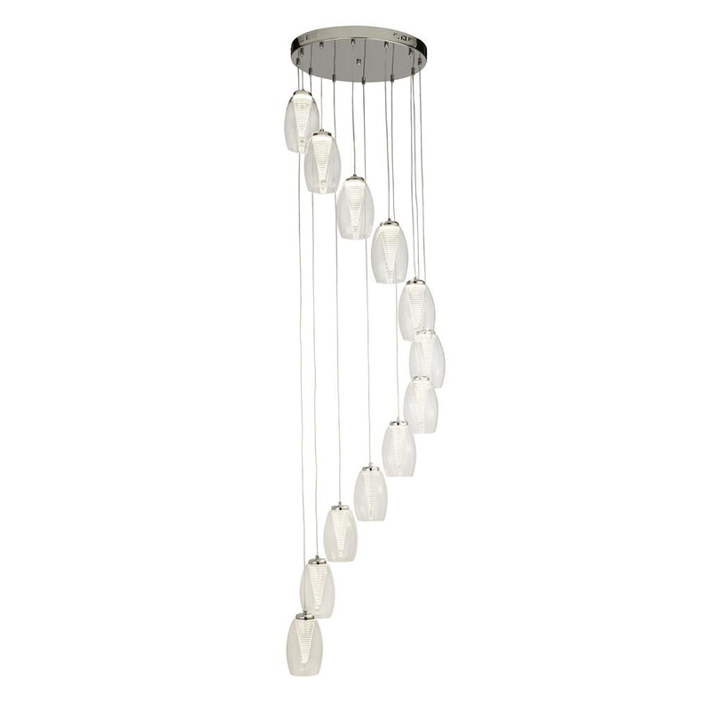 Searchlight  97291-12CL Cyclone 12Lt Pendant - Chrome & Clear Glass