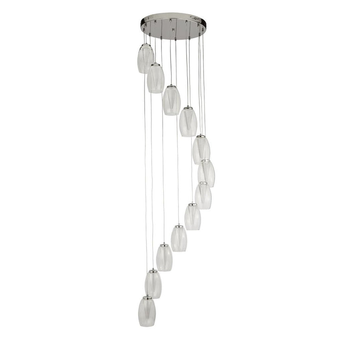 Searchlight  97291-12CL Cyclone 12Lt Pendant - Chrome & Clear Glass