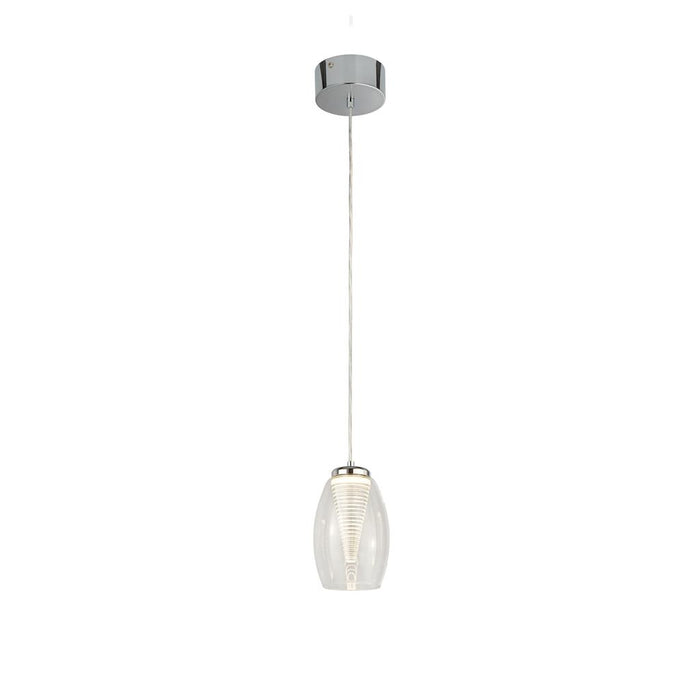 Searchlight  97291-1CL Cyclone Pendant  - Chrome Metal & Glass