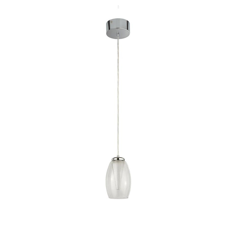 Searchlight  97291-1CL Cyclone Pendant  - Chrome Metal & Glass
