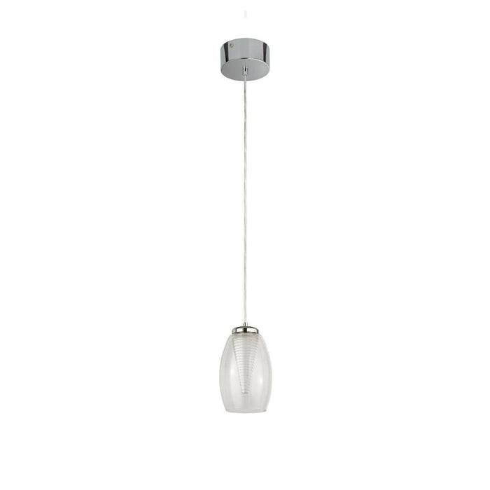 Searchlight  97291-1CL Cyclone Pendant  - Chrome Metal & Glass