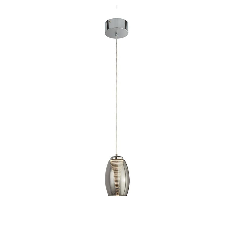 Searchlight  97291-1SM Cyclone Pendant - Chrome & Smoked Glass
