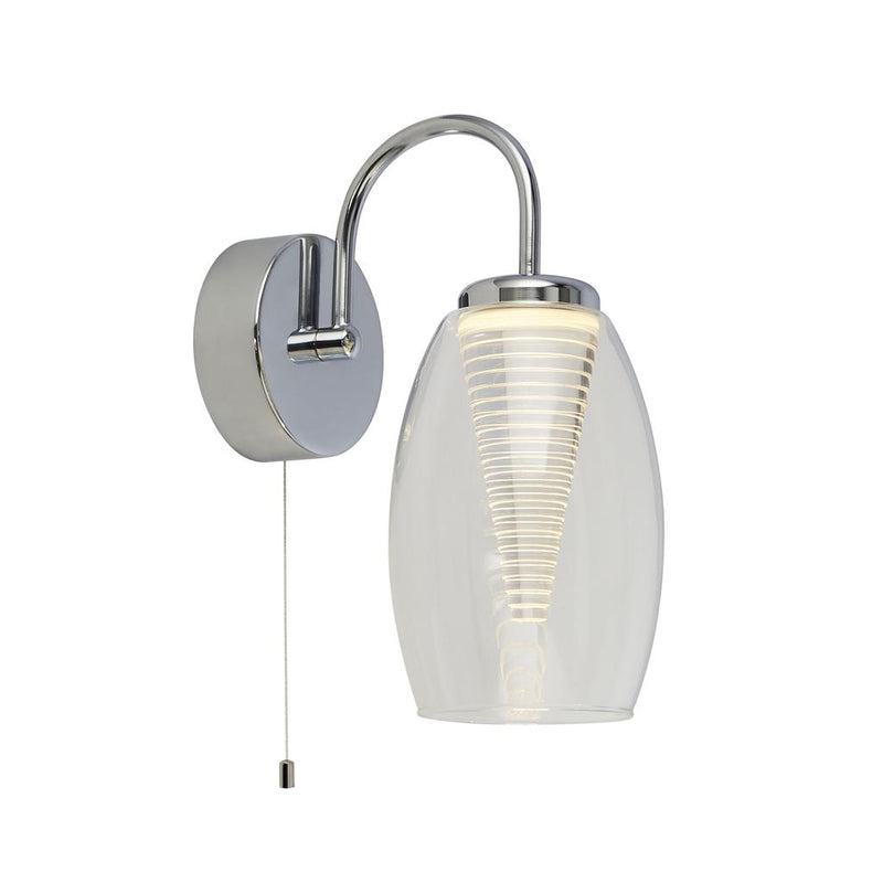 Searchlight  97292-1CL Cyclone Wall Light  - Chrome Metal & Glass