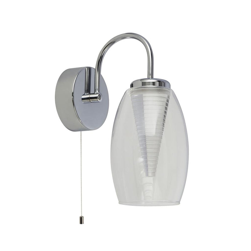 Searchlight  97292-1CL Cyclone Wall Light  - Chrome Metal & Glass