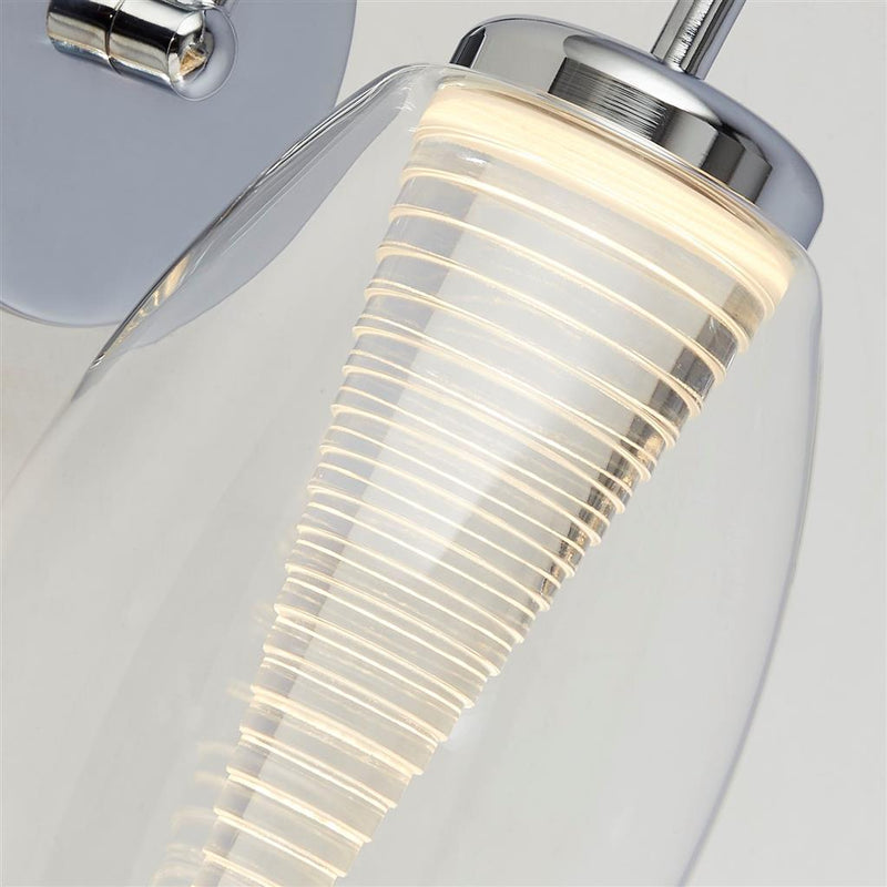 Searchlight  97292-1CL Cyclone Wall Light  - Chrome Metal & Glass