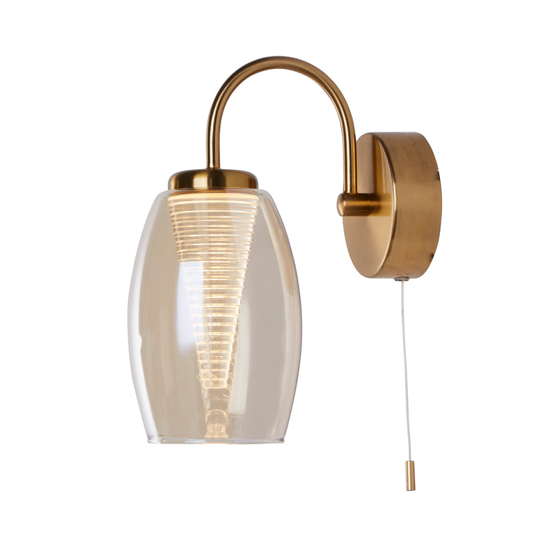 Searchlight  97292-1CP Cyclone Wall Light - Bronze Metal & Champagne Glass