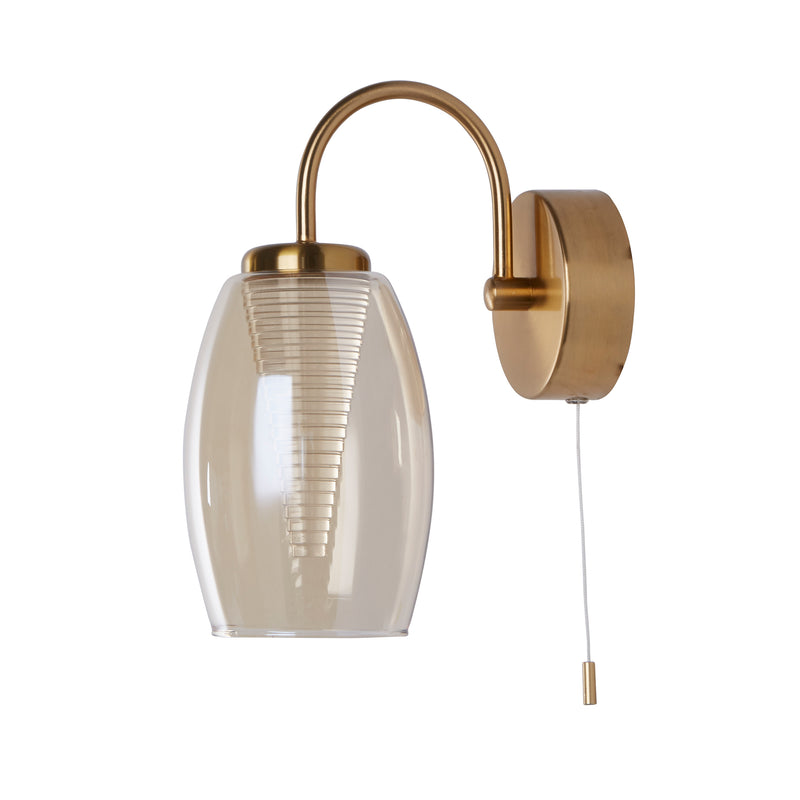 Searchlight  97292-1CP Cyclone Wall Light - Bronze Metal & Champagne Glass