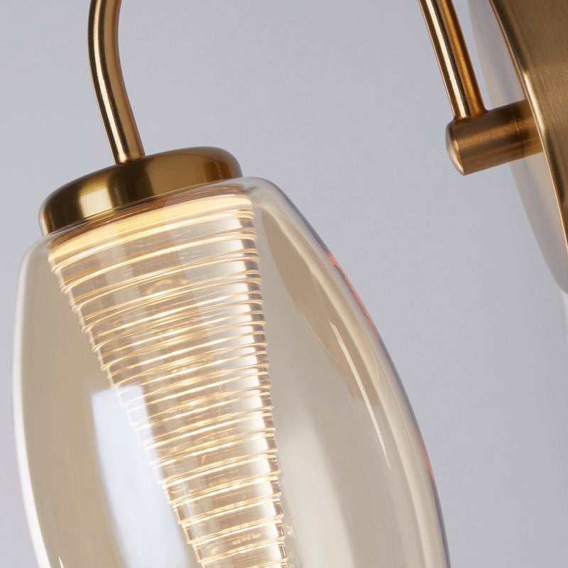 Searchlight  97292-1CP Cyclone Wall Light - Bronze Metal & Champagne Glass